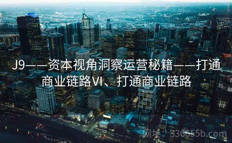 J9——资本视角洞察运营秘籍——打通商业链路Ⅵ、打通商业链路 J9——资本视角洞察运营秘籍——打通商业链路Ⅵ、打通商业链路