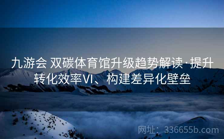 九游会 双碳体育馆升级趋势解读·提升转化效率Ⅵ、构建差异化壁垒